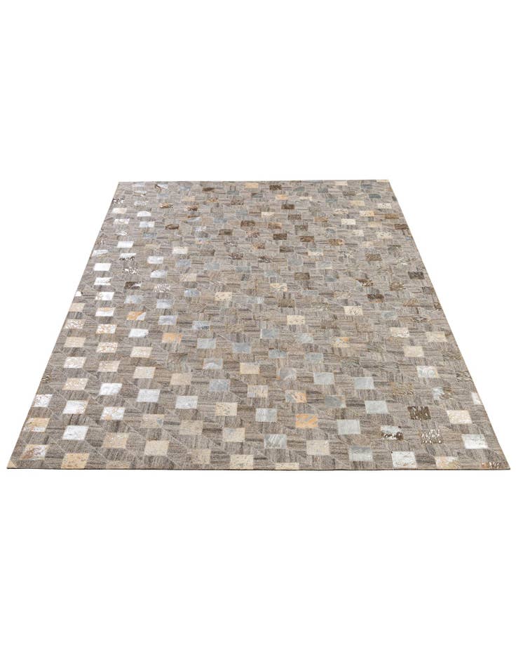 Detail image of  5' 2 x 7' 11 Cowhide - Patchwork Rug