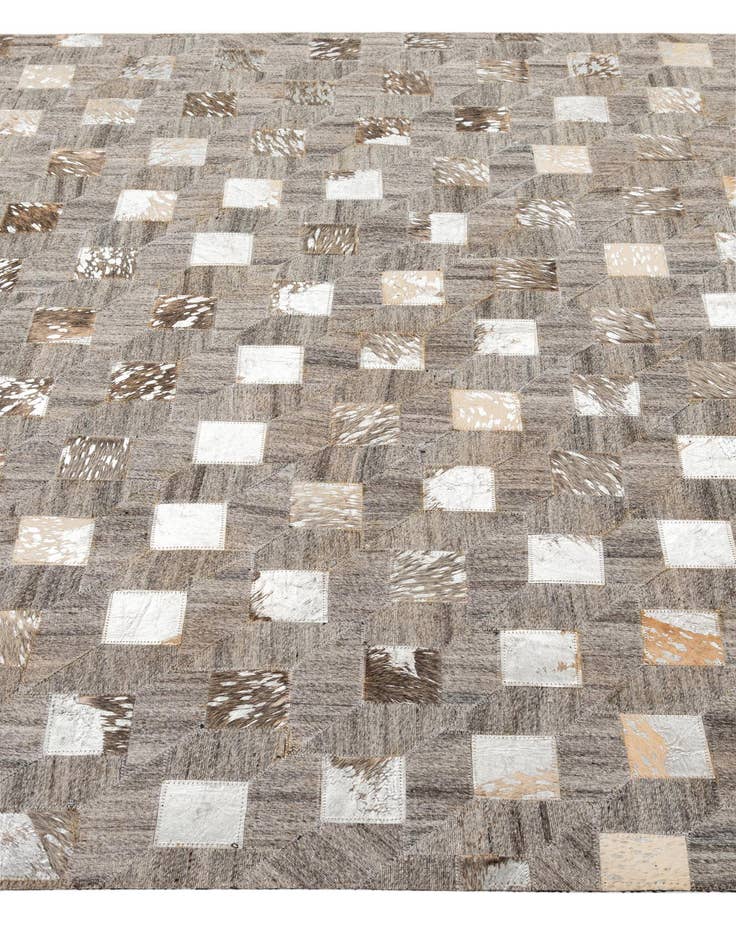 Detail image of  5' 2 x 7' 11 Cowhide - Patchwork Rug