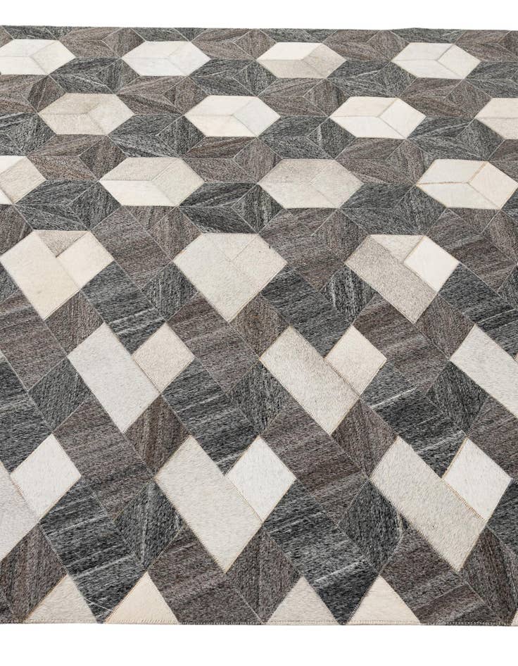 Detail image of  5' 3 x 8' Cowhide - Patchwork Rug