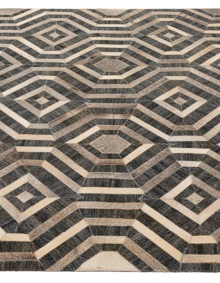 Detail image of  5' 1 x 8' Cowhide - Patchwork Rug