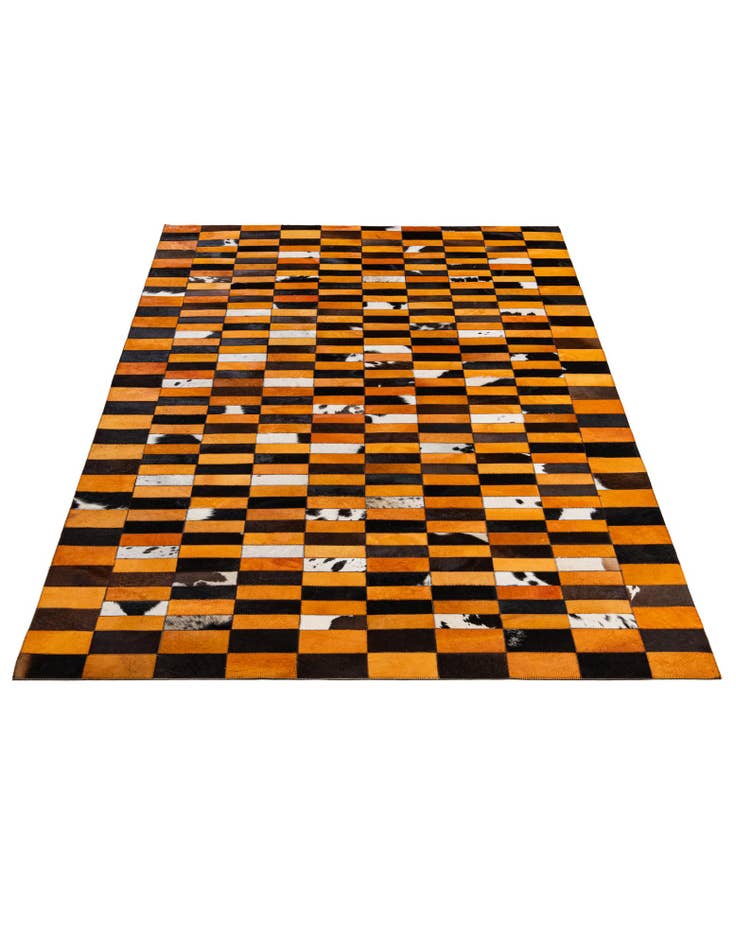 Detail image of  5' 1 x 7' 11 Cowhide - Patchwork Rug