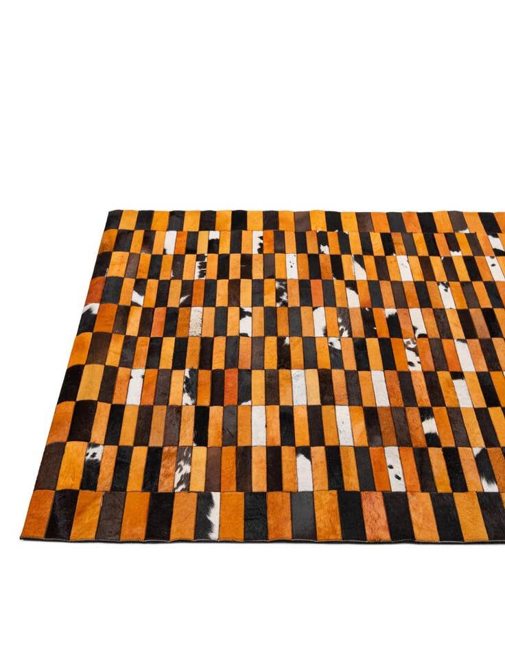 Detail image of  5' 1 x 7' 11 Cowhide - Patchwork Rug