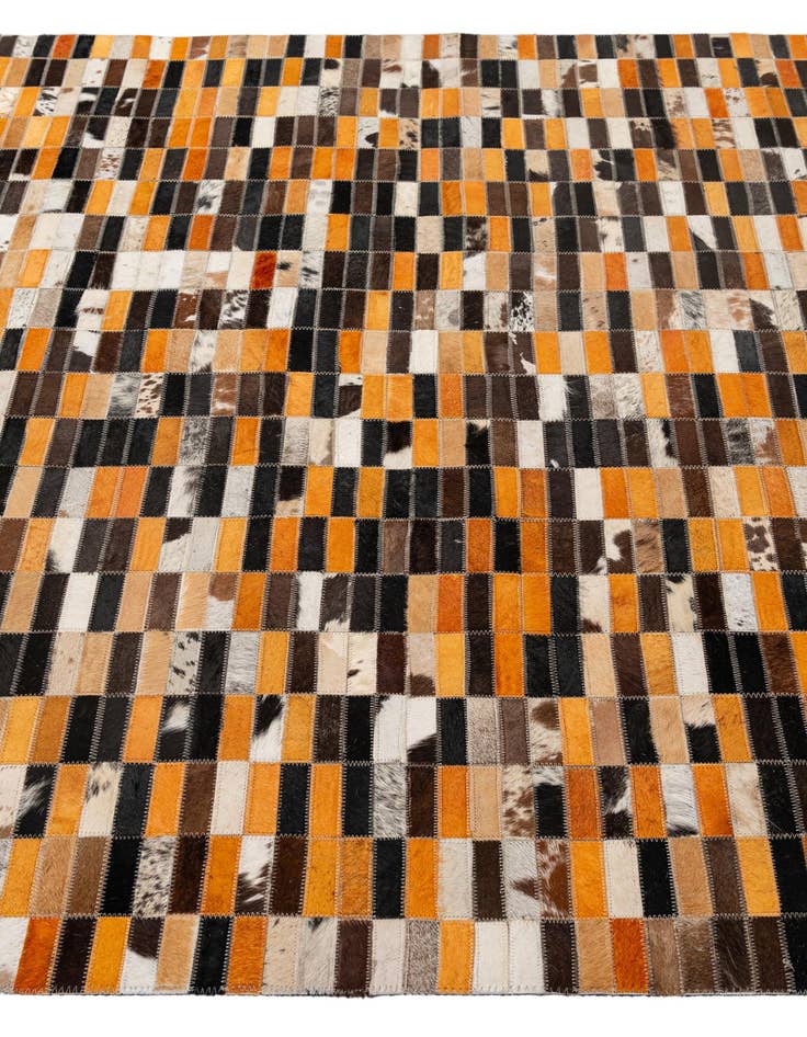 Detail image of  4' 11 x 7' 9 Cowhide - Patchwork Rug