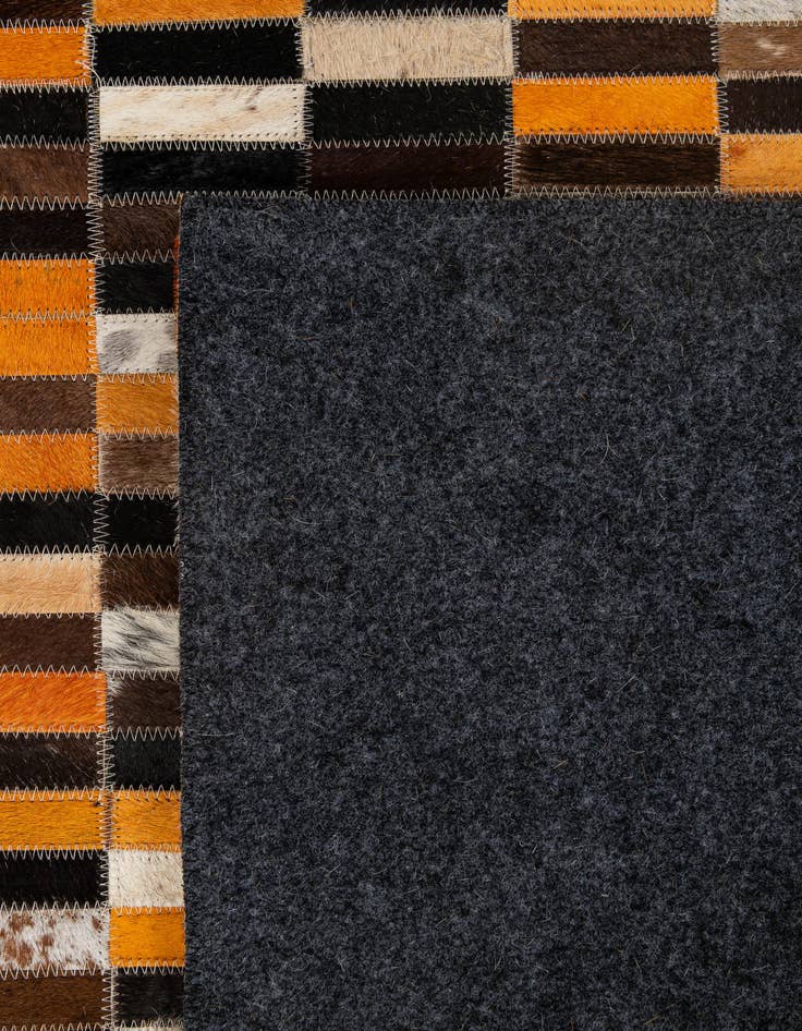 Detail image of  4' 11 x 7' 9 Cowhide - Patchwork Rug