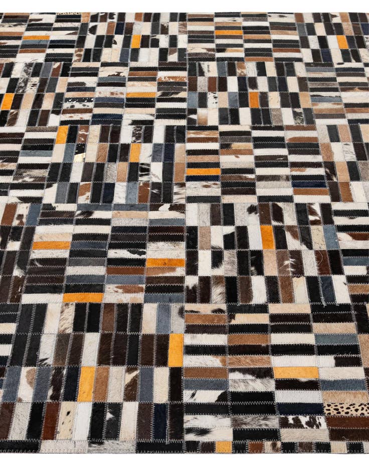 Detail image of  5' 1 x 8' 2 Cowhide - Patchwork Rug