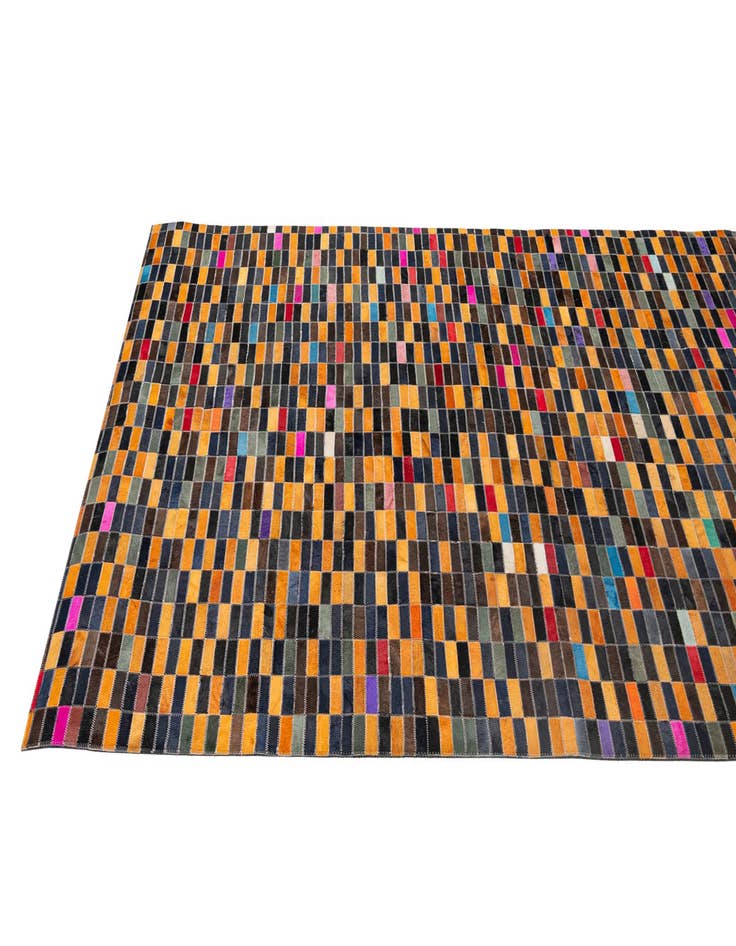 Detail image of  5' 1 x 7' 11 Cowhide - Patchwork Rug