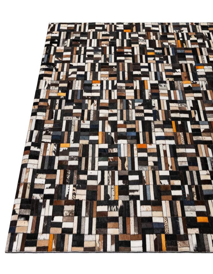 Detail image of  5' 1 x 8' 1 Cowhide - Patchwork Rug