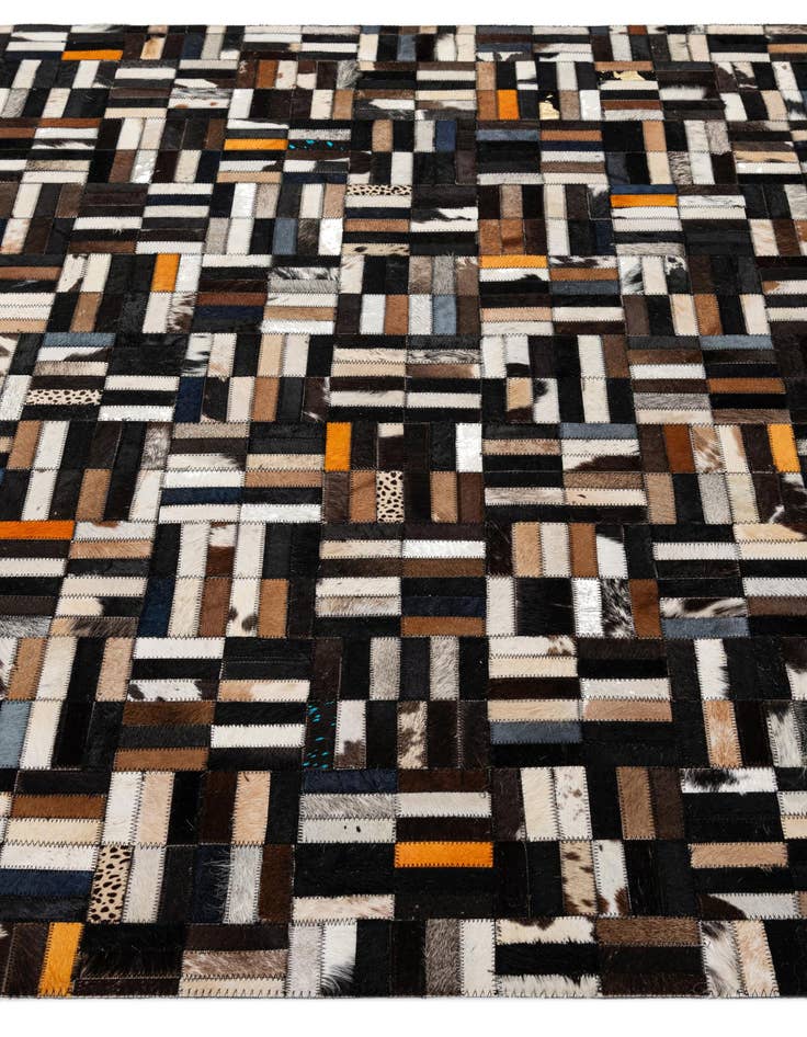 Detail image of  5' 1 x 8' 1 Cowhide - Patchwork Rug