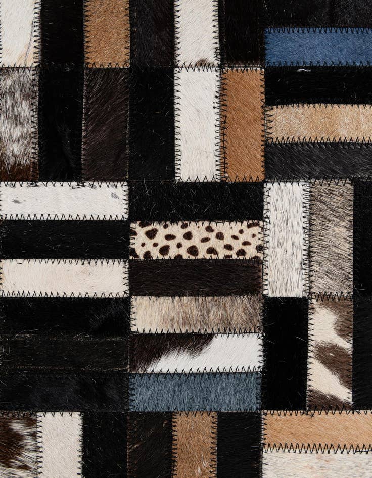 Detail image of  5' 1 x 8' 1 Cowhide - Patchwork Rug