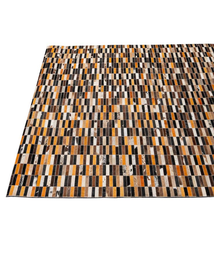 Detail image of  5' 2 x 8' 1 Cowhide - Patchwork Rug
