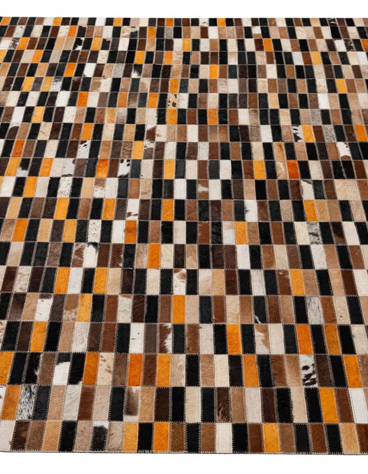 Detail image of  5' 2 x 8' 1 Cowhide - Patchwork Rug