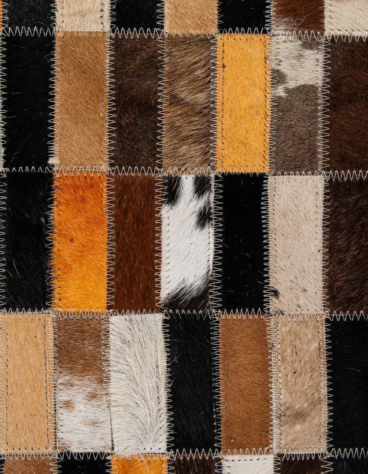 Detail image of  5' 2 x 8' 1 Cowhide - Patchwork Rug