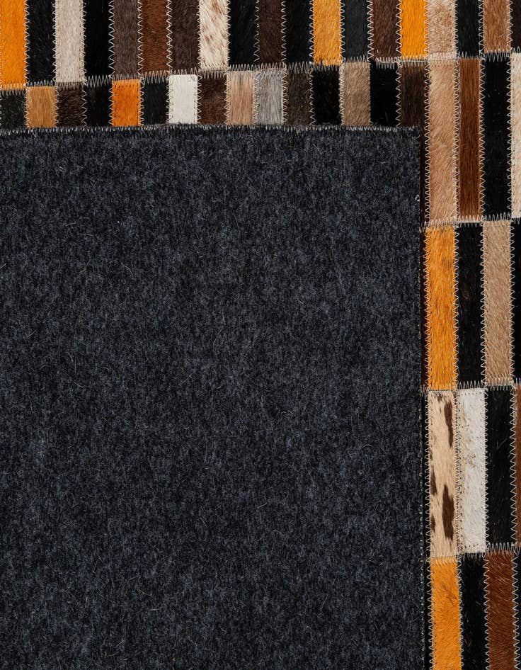 Detail image of  5' 2 x 8' 1 Cowhide - Patchwork Rug