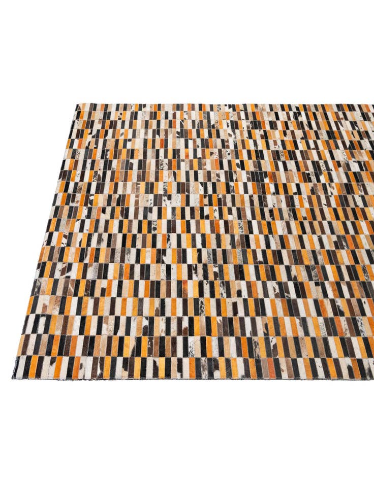 Detail image of  5' 1 x 7' 11 Cowhide - Patchwork Rug