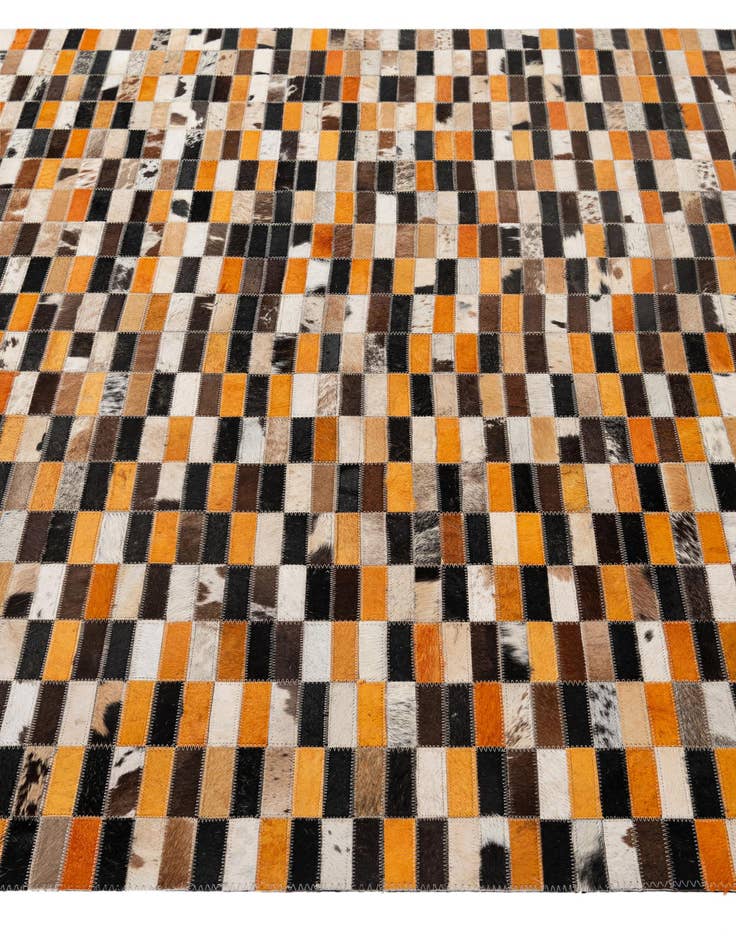 Detail image of  5' 1 x 7' 11 Cowhide - Patchwork Rug