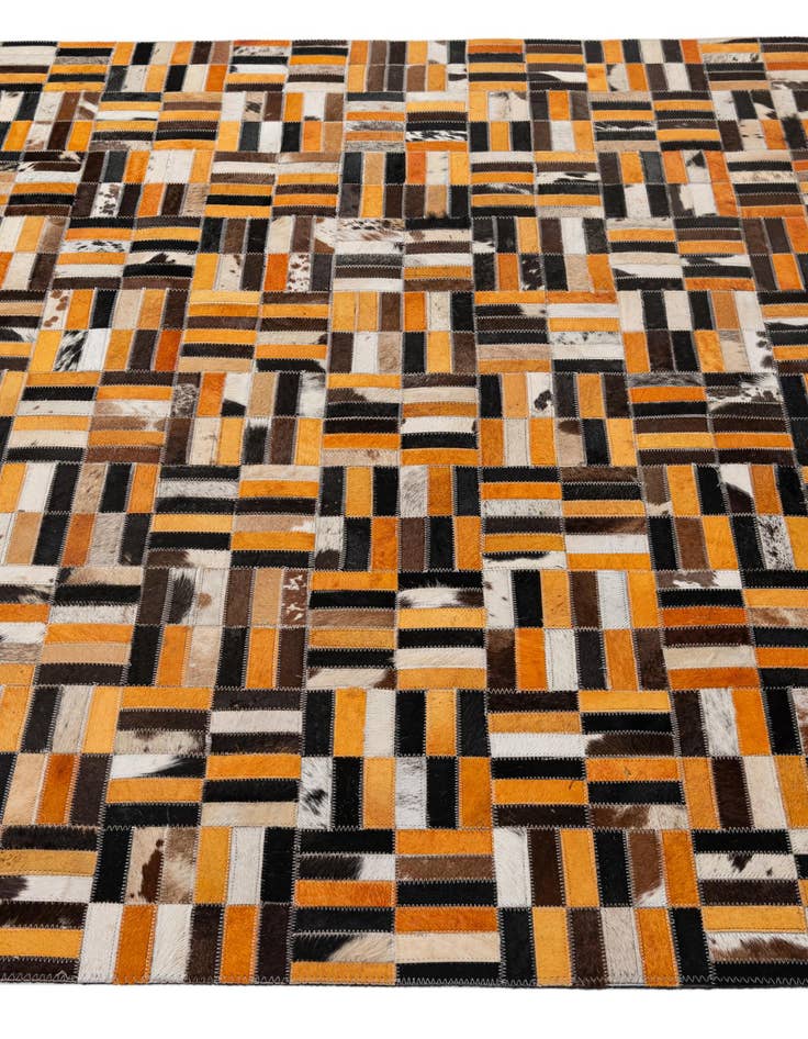 Detail image of  4' 11 x 7' 10 Cowhide - Patchwork Rug