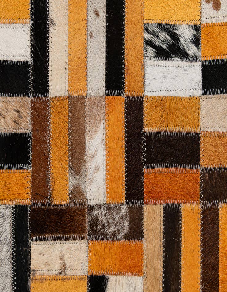 Detail image of  4' 11 x 7' 10 Cowhide - Patchwork Rug