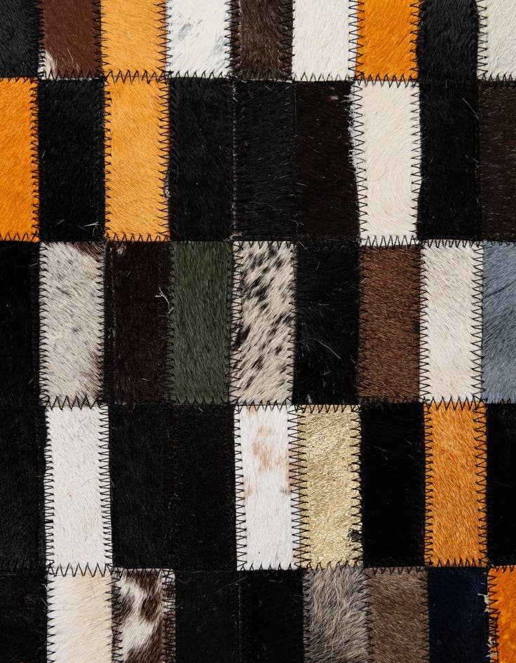 Detail image of  5' 3 x 8' 1 Cowhide - Patchwork Rug