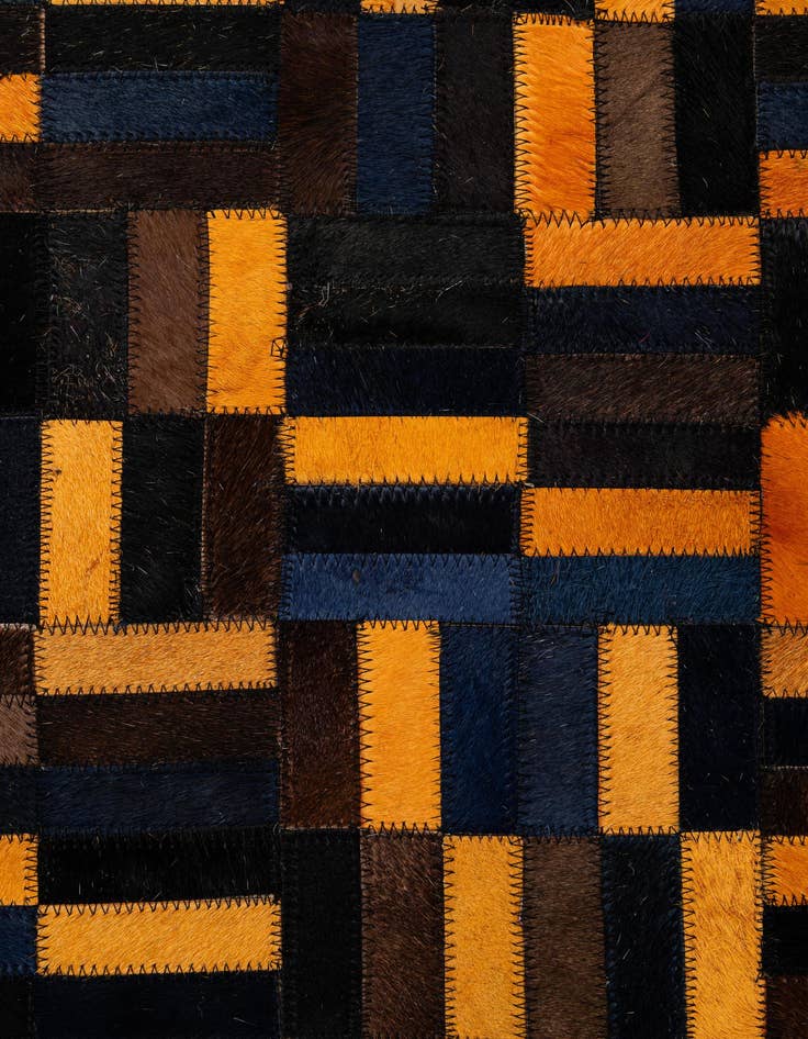 Detail image of  5' x 7' 11 Cowhide - Patchwork Rug