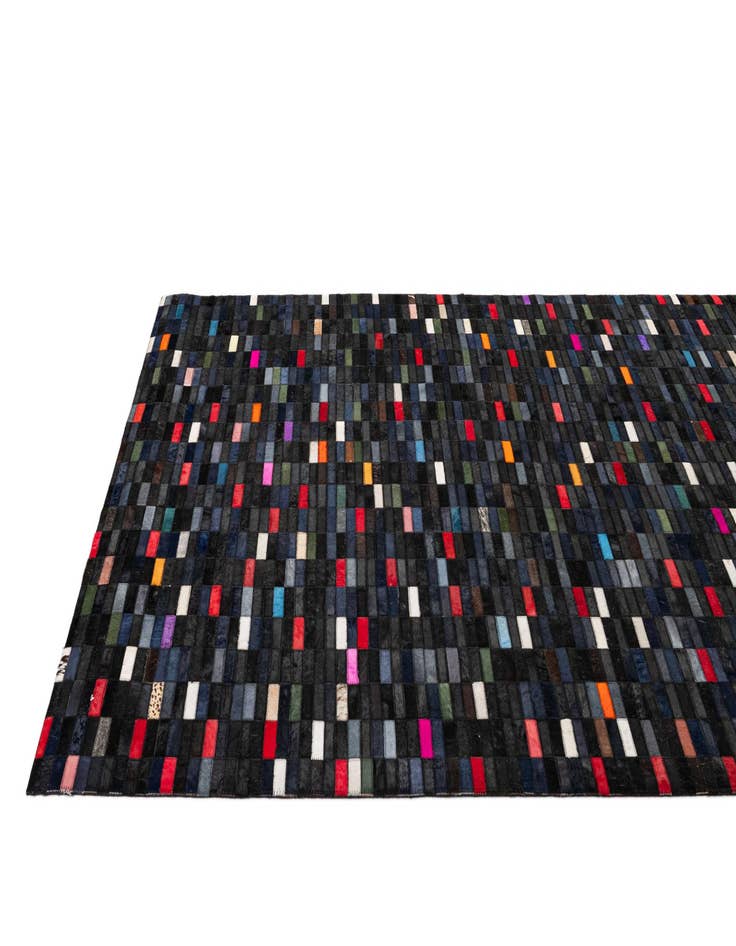 Detail image of  5' 2 x 7' 11 Cowhide - Patchwork Rug