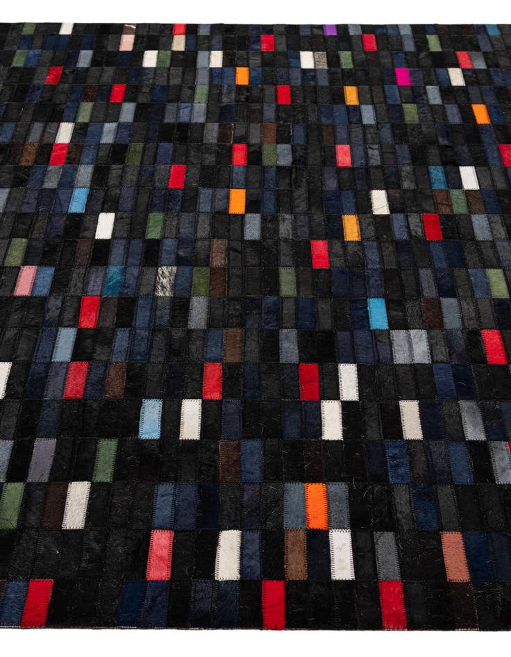 Detail image of  5' 2 x 7' 11 Cowhide - Patchwork Rug