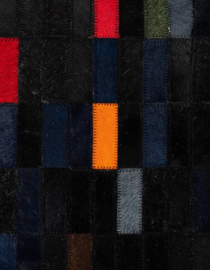 Detail image of  5' 2 x 7' 11 Cowhide - Patchwork Rug