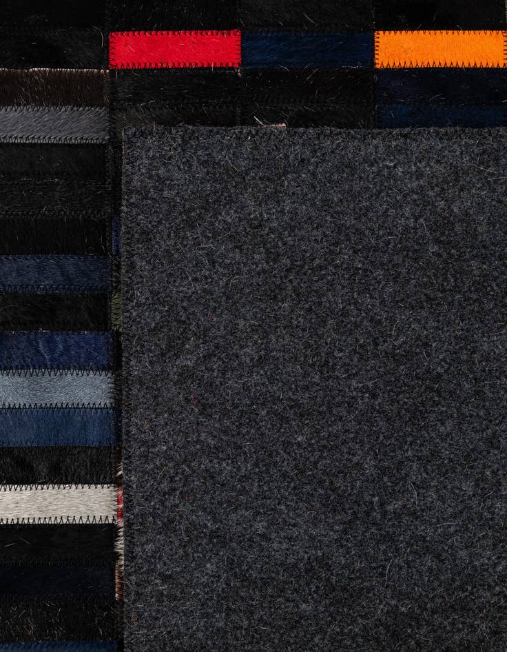 Detail image of  5' 2 x 7' 11 Cowhide - Patchwork Rug