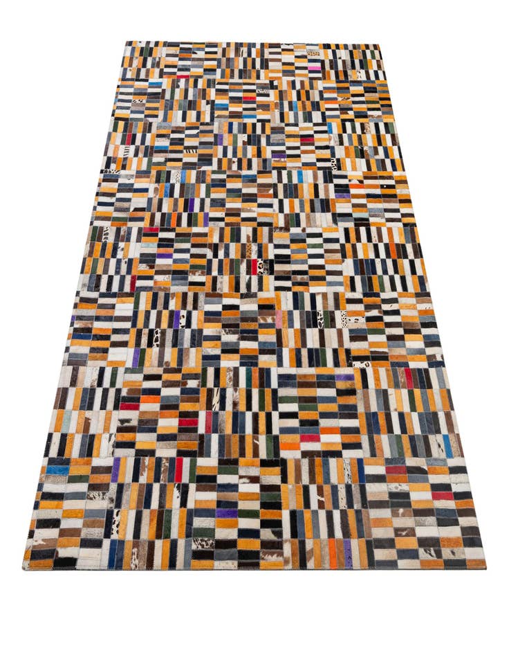 Detail image of  5' 1 x 7' 11 Cowhide - Patchwork Rug