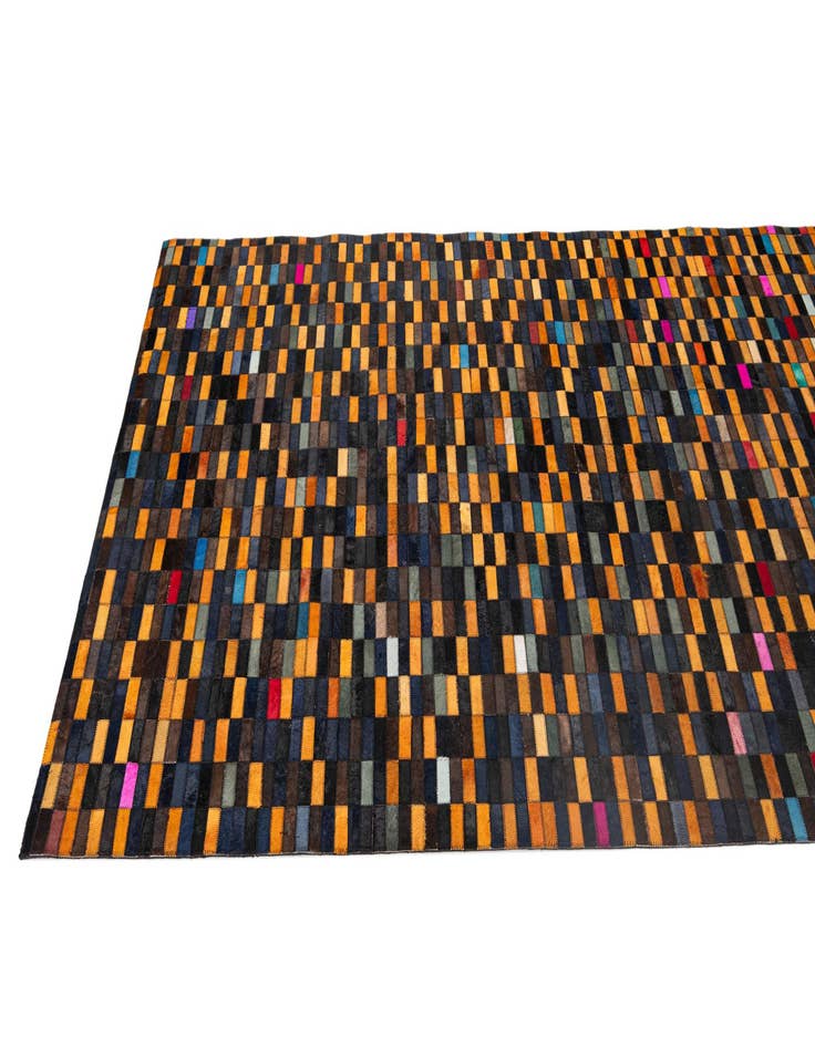 Detail image of  5' 2 x 7' 11 Cowhide - Patchwork Rug