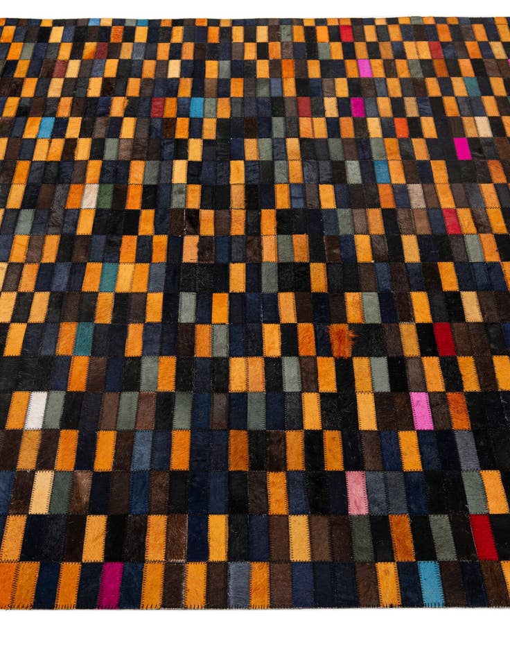 Detail image of  5' 2 x 7' 11 Cowhide - Patchwork Rug