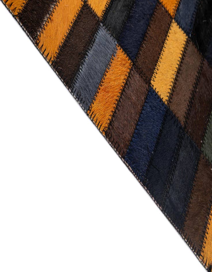 Detail image of  5' 2 x 7' 11 Cowhide - Patchwork Rug