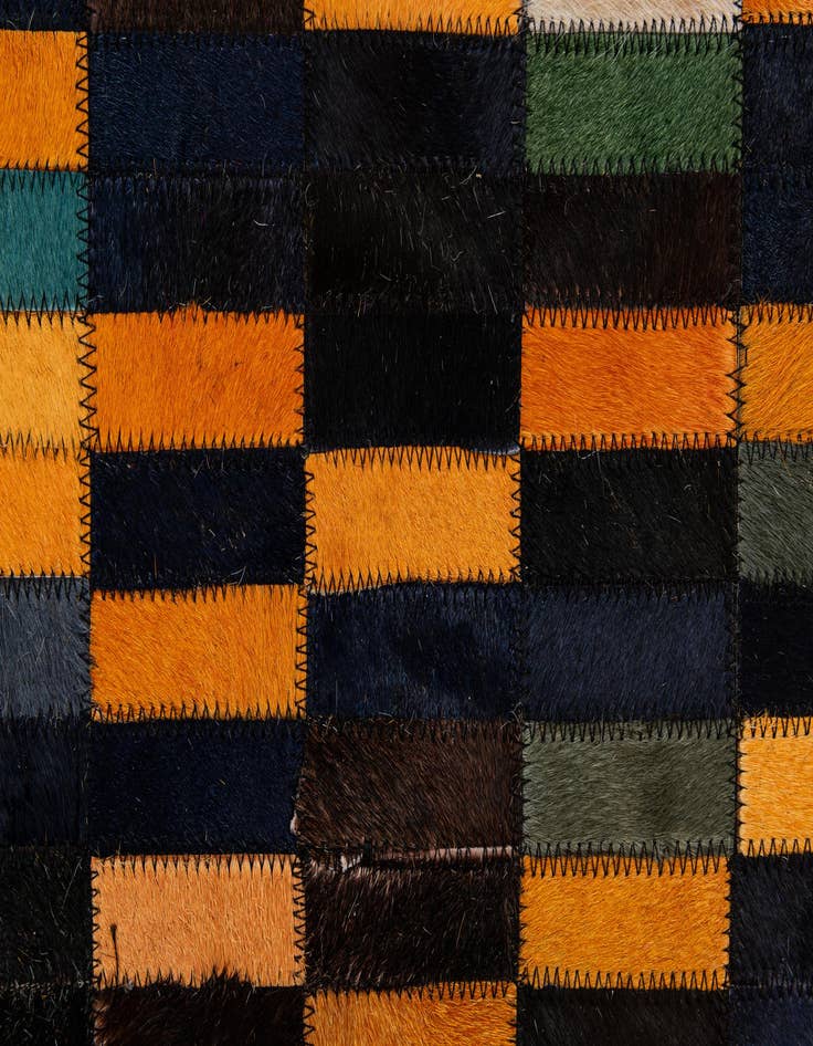 Detail image of  5' 2 x 7' 11 Cowhide - Patchwork Rug