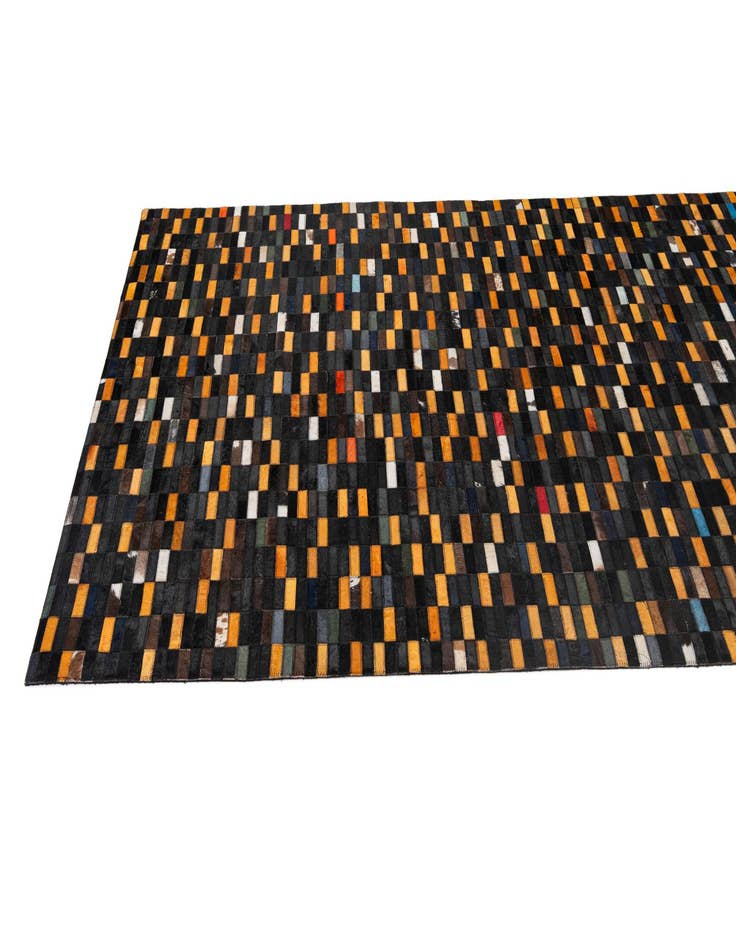 Detail image of  5' 2 x 7' 11 Cowhide - Patchwork Rug
