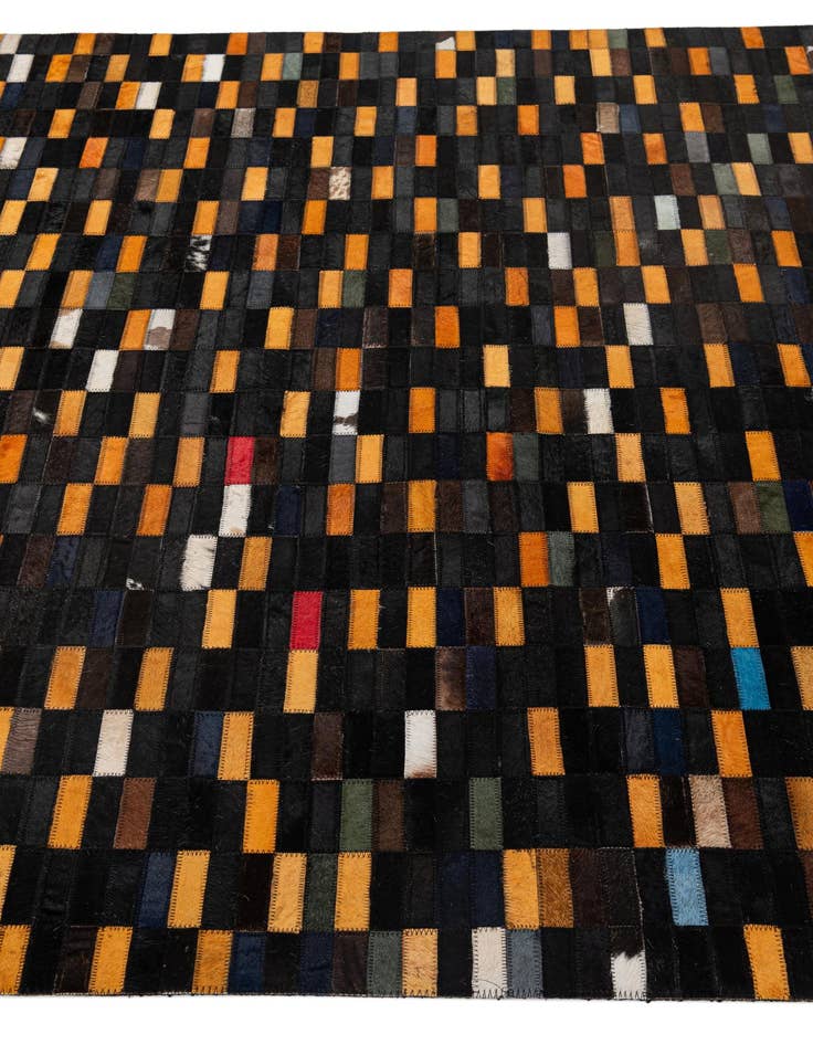 Detail image of  5' 2 x 7' 11 Cowhide - Patchwork Rug