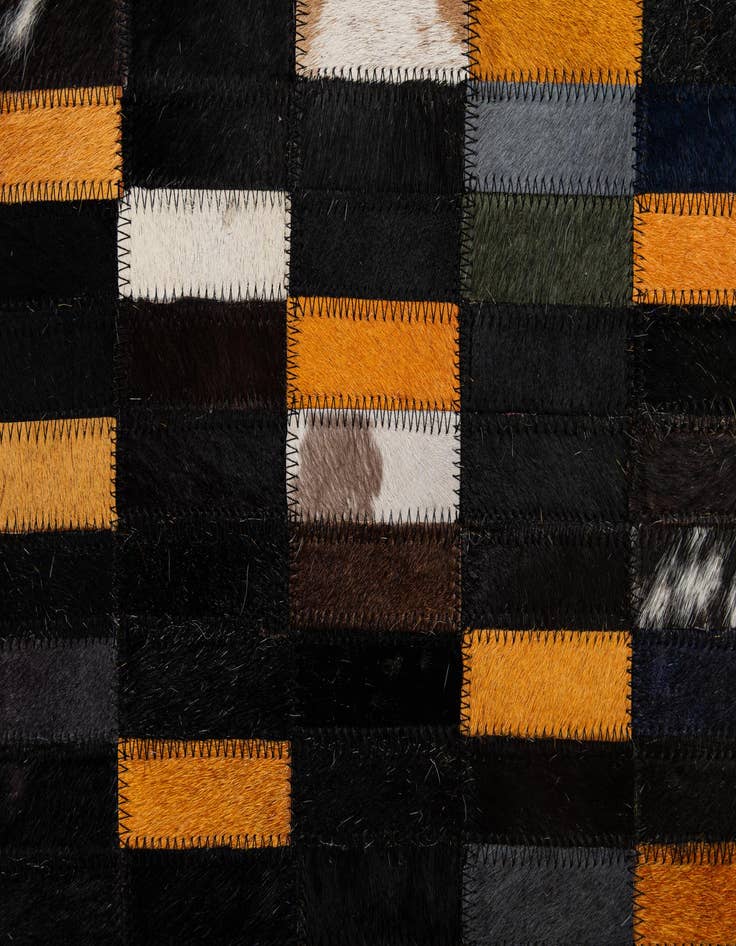 Detail image of  5' 2 x 7' 11 Cowhide - Patchwork Rug