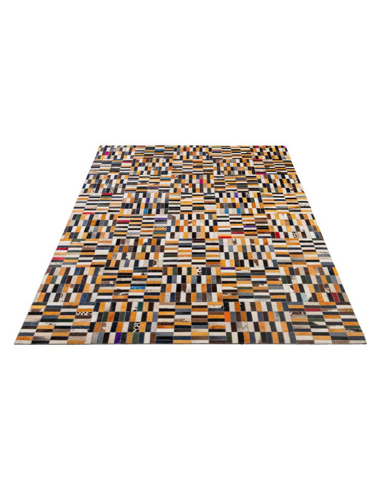 Detail image of  4' 11 x 7' 11 Cowhide - Patchwork Rug