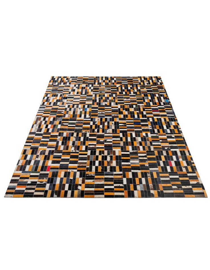 Detail image of  5' 1 x 8' Cowhide - Patchwork Rug