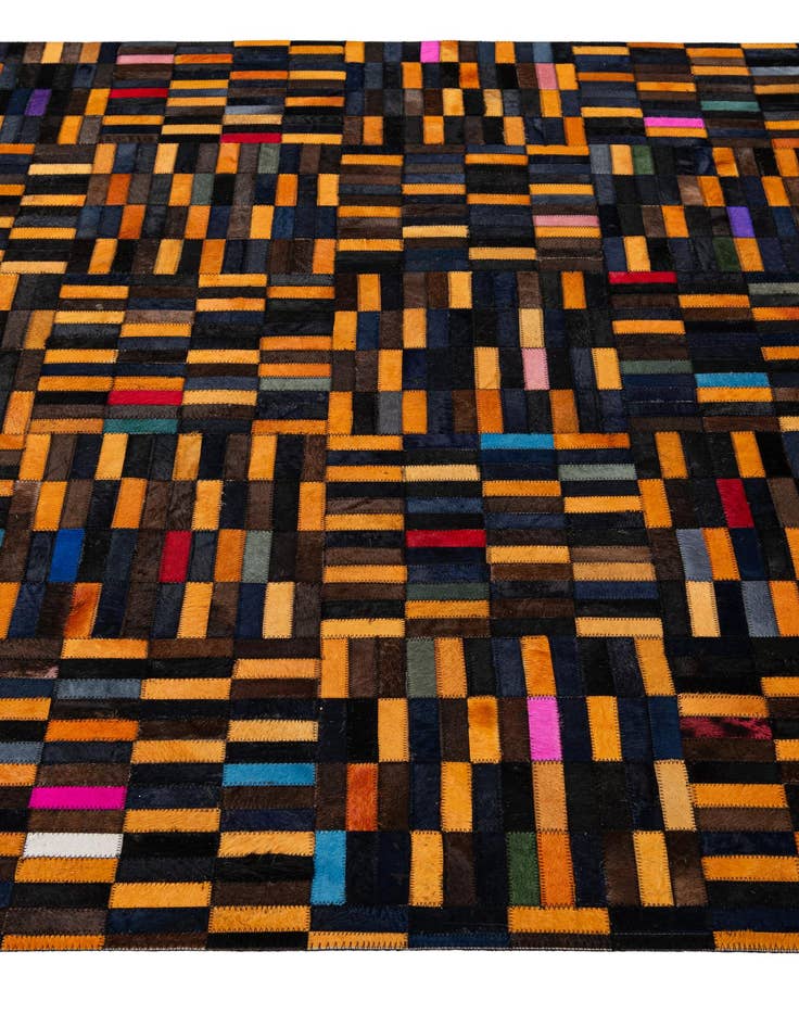 Detail image of  5' 1 x 8' 1 Cowhide - Patchwork Rug