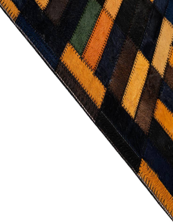 Detail image of  5' 1 x 8' 1 Cowhide - Patchwork Rug