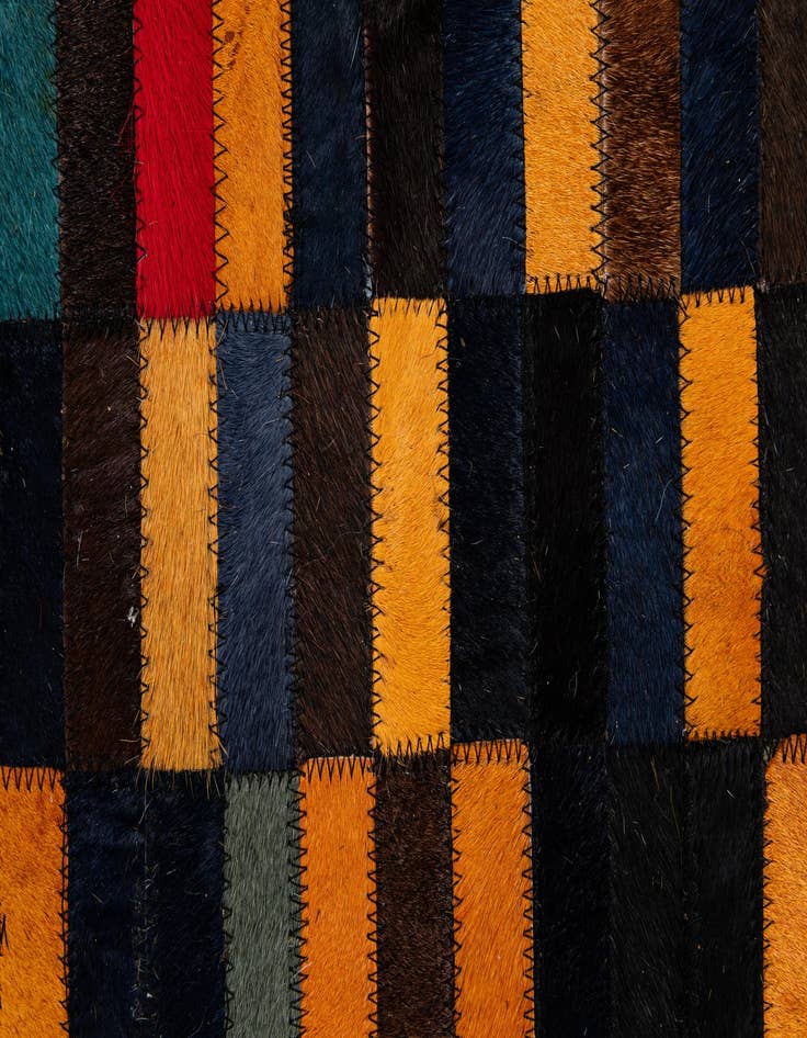 Detail image of  5' 1 x 8' 1 Cowhide - Patchwork Rug