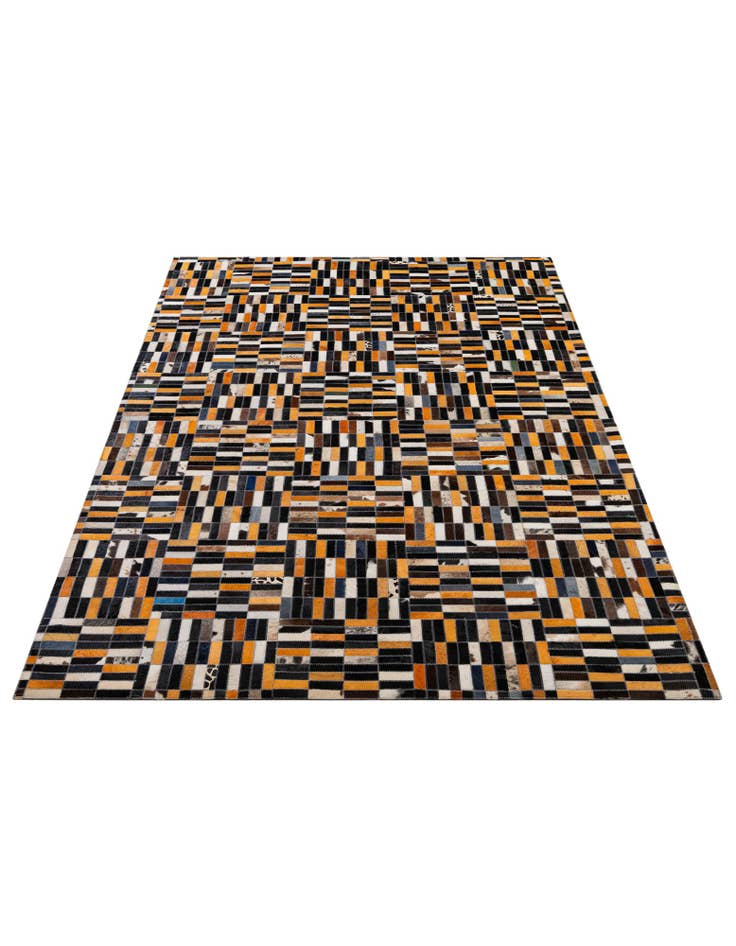 Detail image of  5' 1 x 8' 2 Cowhide - Patchwork Rug