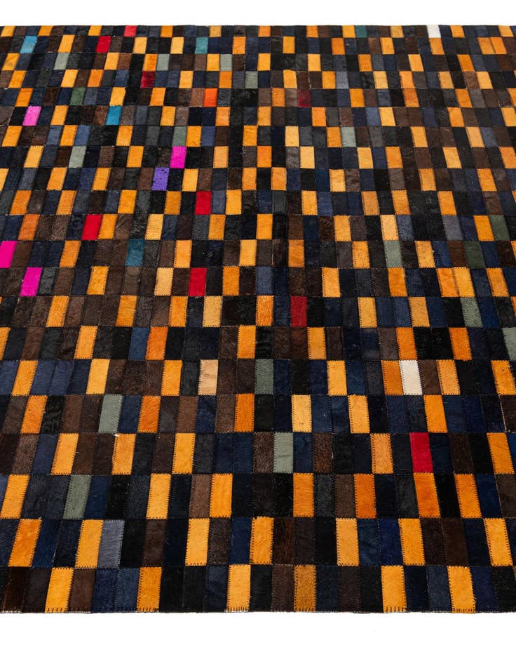 Detail image of  5' 2 x 7' 11 Cowhide - Patchwork Rug