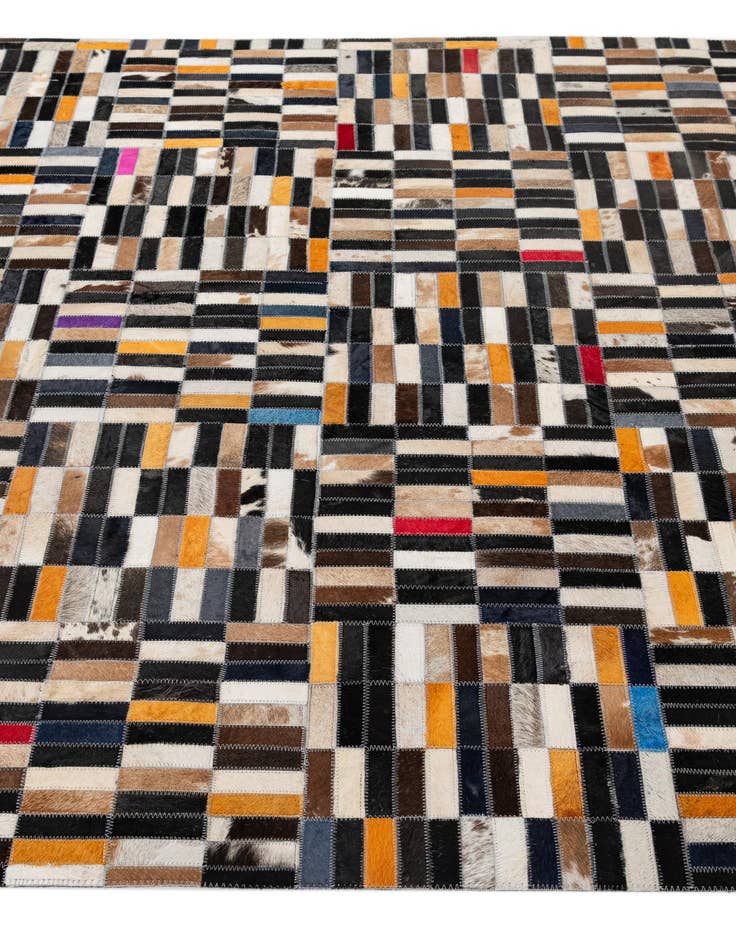 Detail image of  5' 1 x 8' 2 Cowhide - Patchwork Rug