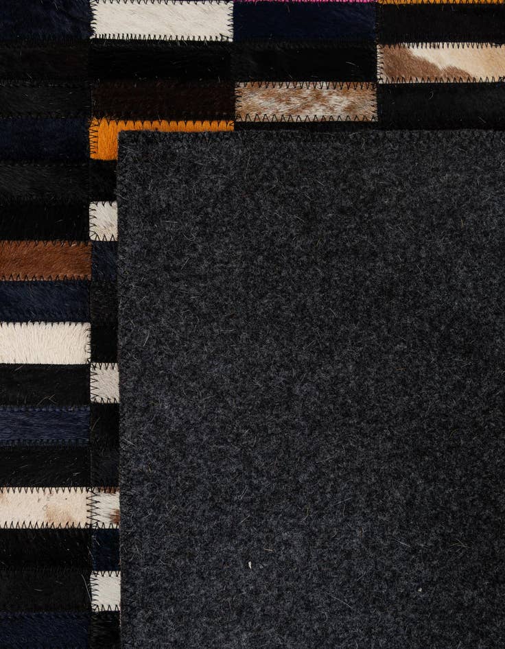 Detail image of  5' 3 x 7' 11 Cowhide - Patchwork Rug