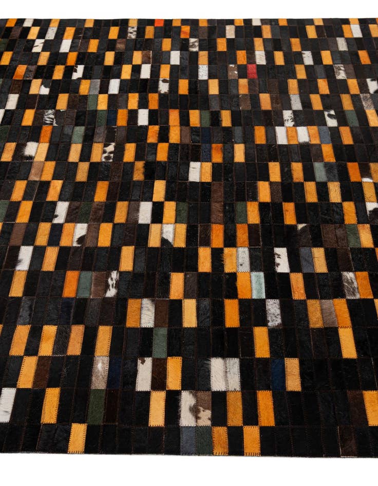 Detail image of  5' 2 x 8' 1 Cowhide - Patchwork Rug