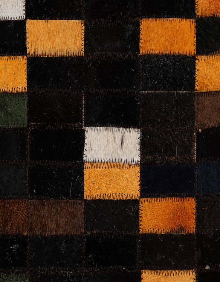 Detail image of  5' 2 x 8' 1 Cowhide - Patchwork Rug