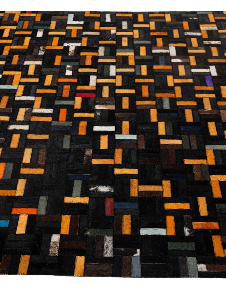 Detail image of  5' 1 x 7' 11 Cowhide - Patchwork Rug