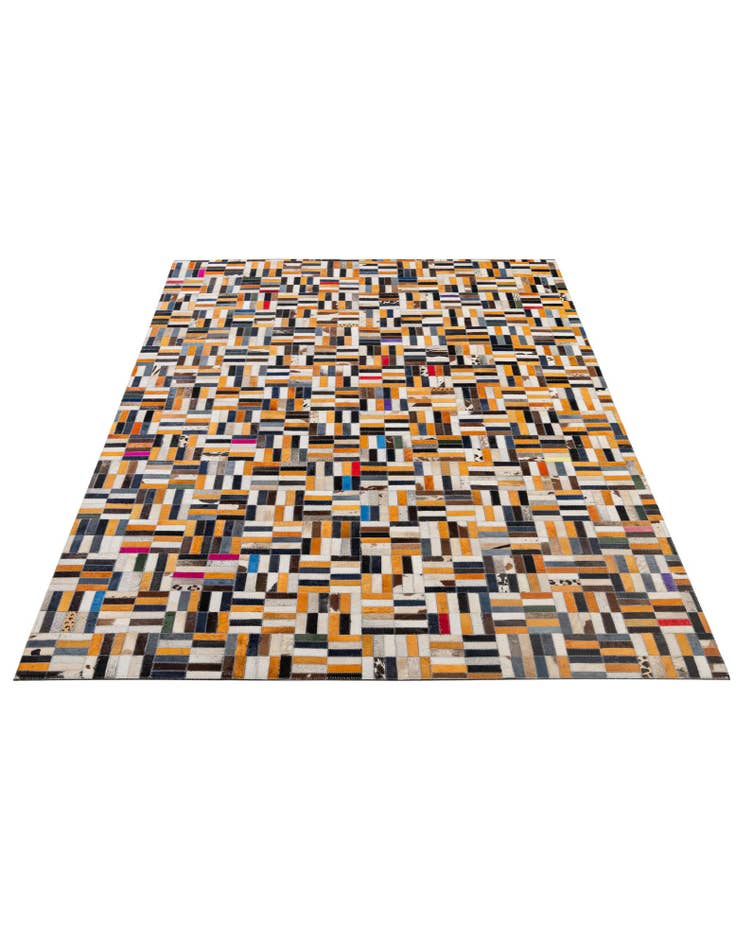 Detail image of  5' 2 x 8' 1 Cowhide - Patchwork Rug
