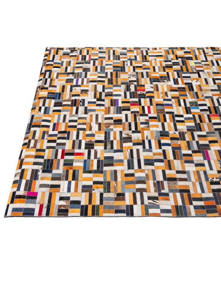 Detail image of  5' 2 x 8' 1 Cowhide - Patchwork Rug