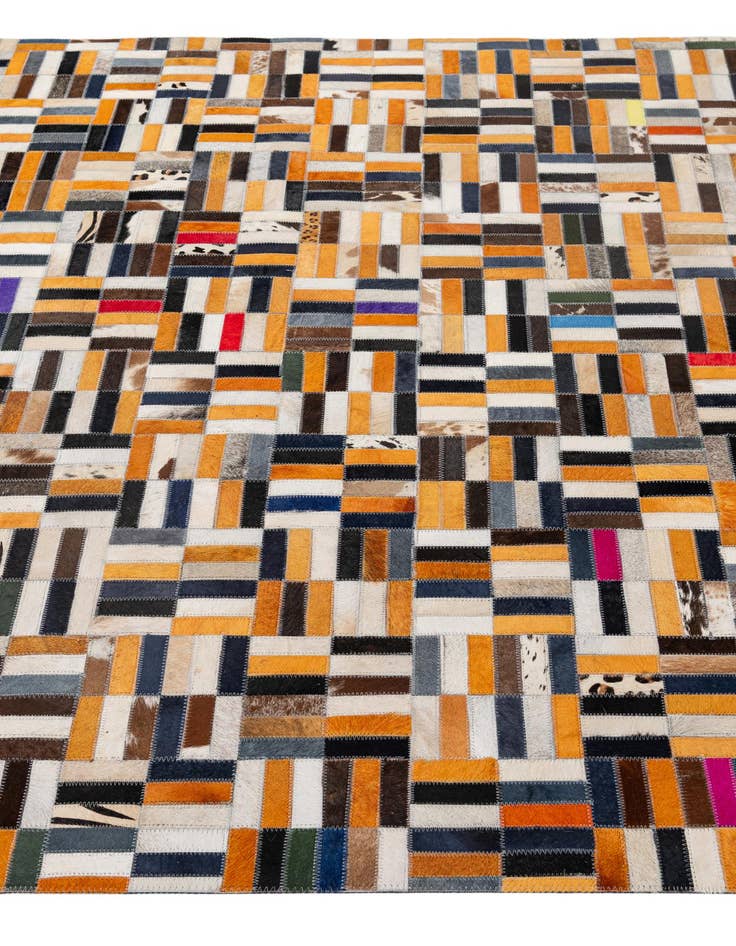 Detail image of  5' 2 x 8' 1 Cowhide - Patchwork Rug